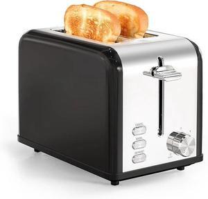 2-Slice Toaster with 6 Browning Setting and 3 Function Removable Crumb Tray