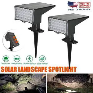 2 Pack 28 LED Solar Spotlights Landscape Lights Outdoor Garden Pathway Lamp NEW