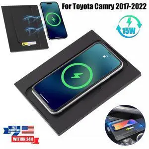 15W Car Wireless Charger Center Console Charging Pad Fits 2017-2022 Toyota Camry 15W Car Wireless Charger Center Console Charging Pad Fits 2017-2022 Toyota Camry