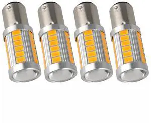 4x Switchback 1157 BAY15D 33SMD 5630 LED White Bulb Brake Park Turn Signal Light