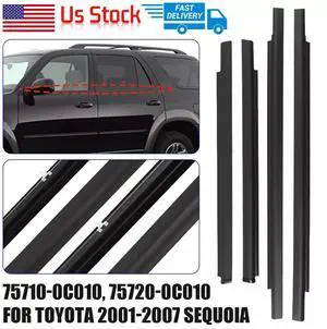 4x Rubber Door Window Weatherstrip Seals Set Black For 2001-2007 Toyota Sequoia