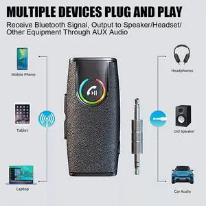 Bluetooth Audio Music Receiver Transmitter Wireless 3.5mm AUX Home Car Adapter