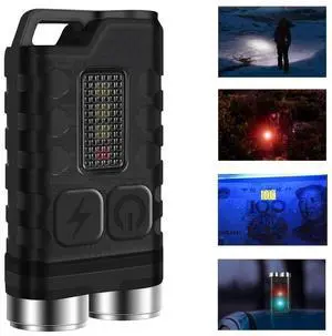 900LM Mini LED Flashlight Keychain Pocket Portable Magnetic Torch Rechargeable