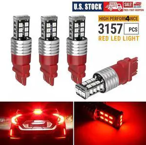 4x 3157 LED Red Brake Stop Tail Parking Light Bulbs 12V For Ford F-150 /Ram 1500