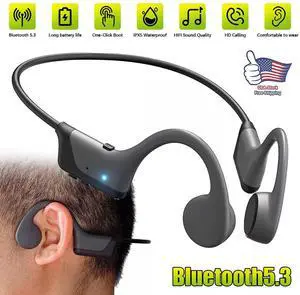 Bone Conduction Bluetooth V5.3 Headphones Open-Ear Wireless Ear-hook Headsets