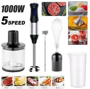 5-in-1 Hand Immersion Blender 1000w Entire Stainless Steel Blender Baby food