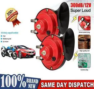 2x 12V 150DB Super Loud Train Horn Waterproof Motorcycle Car Truck SUV Boat Red