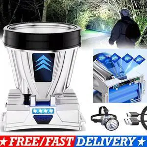 90000 Lumen Super Bright Rechargeable High Power Headlamp High Power Head Lamp