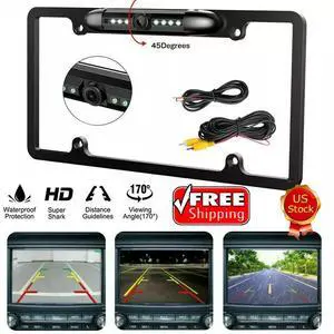 Car Rear View Backup Camera Parking Reverse Night Vision US License Plate Frame
