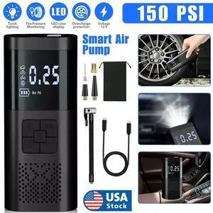 150 PSI Air Compressor Tire Inflator Fits Car Moto Bike Tires Air Pump Portable