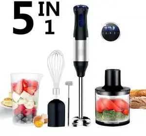 1000W 5 Speed 5 In 1 Immersion Electric Hand Blender Stick Chopper Mixer Juicer