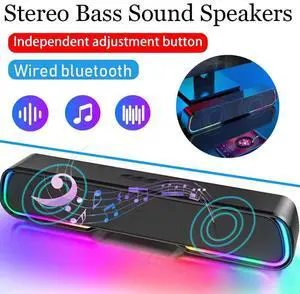 Surround Sound Bar 4 Speaker System Wireless BT Subwoofer TV Home Theater