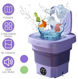 Mini Washing Machine 8L Folding Portable Sterilization Drying Laundry Machines