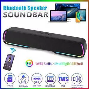 Wireless Surround Sound Bar 4 Speaker System Bluetooth Subwoofer TV Home Theater