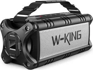 W-KING Bluetooth Speaker, 90W Max Loud Portable Speakers Bluetooth Wireless, IPX6 Waterproof Outdoor Speaker with 50W Deep Bass/2 Powerful Subwoofer/40H/Power Bank/EQ/TF/AUX/NFC for Pool/Party/Travel
