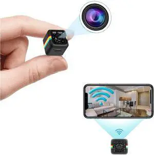 Mini Spy Camera 1080P Hidden Camera - Portable Small HD Nanny Cam with Night Vision and Motion Detection - Indoor Covert Security Camera for Home and Office - Hidden Spy Cam - Built-in Battery