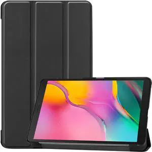 Slim Case for Galaxy Tab A 8-inch 2019 T290 T295 Light Cover Trifold Stand Hard Shell Folio Case for 8.0 inch Galaxy Tab A 2019 Without S Pen Model SM-T290 (Wi-Fi) SM-T295 (LTE) CBlack