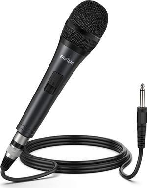 Microphone, Dynamic Vocal Microphone for Speaker,Wired Handheld Mic with On and Off Switch and14.8ft Detachable Cable-K6