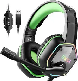 EKSA E1000 Gaming Headset, Computer Headphones with Noise Canceling Mic & RGB Light, Compatible with PC, PS4, PS5, Laptop EKSA E1000 Gaming Headset, Computer Headphones with Noise Canceling Mic & RGB Light, Compatible with PC, PS4, PS5, Laptop