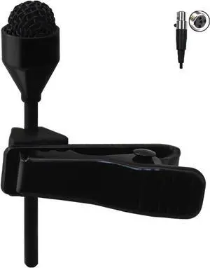 J K MIC-J 044 Lavalier Lapel Clip On Omni-directional Condenser Microphone Compatible with Shure Wireless Transmitter (Mini XLR TA4F Connector)