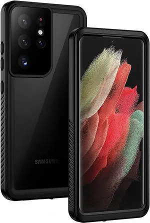 for  Galaxy S21 Ultra Case IP68 Waterproof Dustproof Built-in Screen Protector Rugged Full Body Shockproof Protective Phone Cover for Galaxy S21 Ultra 5G 6.8 Inch Black