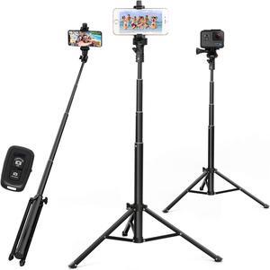 Selfie Stick Tripod 52 Inch Cell Phone iPhone Tripod Stand with Bluetooth Remote Smartphone for iPhone 11 Xs X 6 7 8, Android Cellphone Gopro Camera Mount Portable Monopod Feet Travel Lightweight