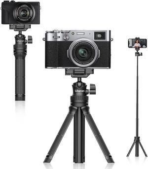Ulanzi MT-34 Extendable Pole Tripod Mini Tabletop Tripod Selfie Stick with 2 in 1 Phone Clamp, Travel Tripod for Phone 12 Canon G7X Mark III Sony ZV-1 RX100 VII A6600 Vloging Filmmaking Live Streaming