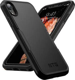 NTG [1st Generation Designed for iPhone XR Case, Heavy-Duty Tough Rugged Lightweight Slim Shockproof Protective Case for iPhone XR 6.1 inch, Black