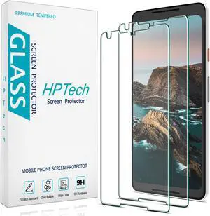 HPTech 2-Pack Tempered Glass For Google Pixel 2 XL Screen Protector, Easy to Install, Bubble Free, 9H Hardness