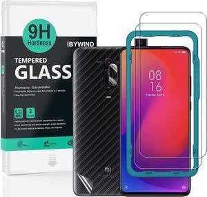 Ibywind Screen Protector for Xiaomi Mi 9T  Mi 9T ProRedmi K20  Redmi K20 Pro Pack of 2 with Camera Lens Tempered Glass ProtectorBack Carbon Fiber Skin ProtectorIncluding Easy Install Kit