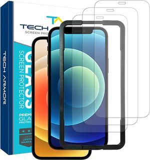 Tech Armor Ballistic Glass Screen Protector for iPhone 12 and iPhone 12 Pro [6.1 Inch] Display 3 Pack Tempered Glass, Case Friendly