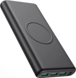 H H·E·T·P Wireless Portable Charger Power Bank, 33800mAh 15W Fast Wireless Charging 25W PD QC 4.0 USB-C Power Bank, 5 Output & Dual Input External Battery Pack Compatible with iPhone, Android etc