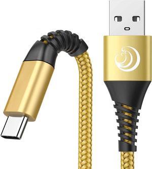 USB C Cable Yosou 6ft6ft Type C Fast Charging Cables Nylon Braided Charger Cord for Samsung S23 S22 S21 S20 Fe Plus S8 S9 S10 A51 A52 A71 A20LG Velvet V30 K51 Stylo 6 Moto Z4 G Power G7 G6 Gold