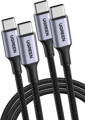 UGREEN USB C to USB C Cable 100W Fast Charge - 2Pack 6FT Type C 5A Power Delivery USB 2.0 Nylon Braided Charging Cord Compatible for MacBook Pro 2021 Dell XPS iPad Pro Samsung Galaxy S21 S20 Note 20