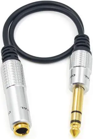 1/4 inch Extension Cable 6.35mm 1/4 inch Male to Female Stereo Headphone Guitar Extension Cable Cord Gold Plated Quarter inch Headphone Extension Cable 12inch Length