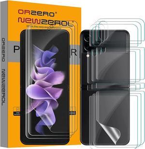 (3 Sets 12 Packs) Orzero Compatible for Samsung Galaxy Z Flip 3 5G Soft TPU Screen Protector, Protector De Pantalla High Definition Premium Quality Edge to Edge (Full Coverage) Bubble-Free
