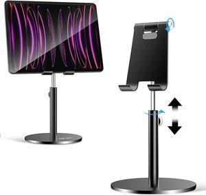 Adjustable Tablet/Phone Stand Telescopic Adjustable iPad Stand Holder Universal Multi Angle Aluminum Stand Compatible with iPhone Smart Cell Phone/Tablet/iPad(4-13 inch) Black