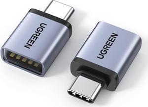 USB to USB C Adapter 10Gbps 2 Pack USB C to USB Adapter USB C 3.2 Gen 2 Male to USB A Female Adapter Compatible with iPhone 16 15 Pro//MacBook Pro/Air/iPad Pro Thunderbolt 4/3 Gray