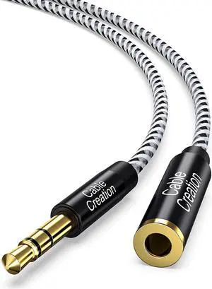 3.5mm Headphone Extension Cable, 3.5mm Male to Female Stereo Audio Cable for Phones, Headphones, Speakers, Tablets, PCs, MP3 Players and More, (10ft/3m) 3.5mm Headphone Extension Cable, 3.5mm Male to Female Stereo Audio Cable for Phones, Headphones, Speakers, Tablets, PCs, MP3 Players and More, (10ft/3m)