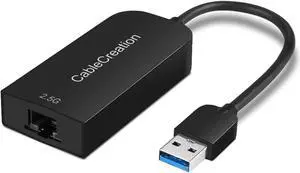 CableCreation 2.5G Ethernet to USB Adapter, USB 3.0 Gigabit LAN Dongle,Wired Network to USB Convertor, Latest Internet rj45 to USB Adapter, for MacBook Windows 10,8.1, macOS X 10.6-10.15, Black