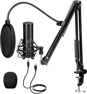 CORN USB Microphone Kit, Streaming Podcast PC Condenser Computer Mic for Gaming, YouTube Video, Recording Music, Voice Over, Studio Mic Bundle with Adjustment Arm Stand