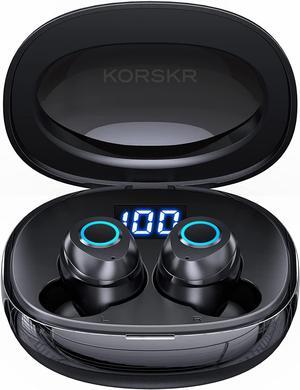 Wireless Earbuds, KORSKR Bluetooth Earbuds Hi-Fi Stereo Bluetooth 5.1 in-Ear Headphones Touch Control Ear Buds Ultra-Long Playtime Quick Pairing Earbuds with Microphone Charging Case for Sports Work