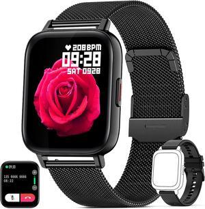 Smart Watches for Women Men(Call Receive/Dial),Fitness Tracker Waterproof Smartwatch for Android iOS Phone with Text and Call Bluetooth Sport Watch Heart Rate Blood Pressure Sleep Monitor Pedometer