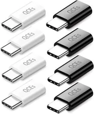 Micro USB to USB C Adapter 8 Pack Micro USB Female to USB-C Male OTG Adapter Fast Charging Compatible with iPhone 15 Pro Plus Samsung Galaxy Type-C Phones Tablets
