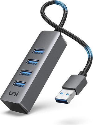 USB Hub, uni 4-Port Hight-Speed USB 3.0 Hub, Portable Aluminum USB Splitter Compatible with PC, Laptops, Mouse, Keyboard, Flash Drive, Mobile HDD, Car, and More.