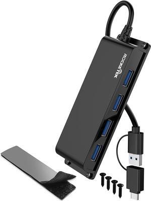 4 Port USB Hub 3.0,Portable Desk Hub Multiport USB C Hub Adapter,3.3ft Fixable USB Data Hub 3.0 USB Splitter for MacBook Pro/Air,XPS,Surface Pro,Flash Drives,HDD,Computer,Printer Camera and More