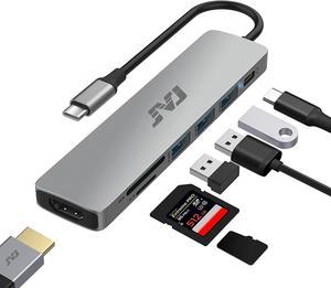 Adaptateur USB C pour Macbook Pro Air M1 Mac, JESWO 7 port Hub USB