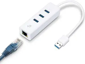 USB 3.0 to Ethernet Adapter Portable 3-port USB Hub with 1 Gigabit RJ45 Ethernet Port Laptop Network Adapter Supports Win 7/8/8.1/10 Mac OS X (10.6-10.14) Linux OS and Chrome OS