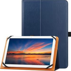 Universal Case for 9inch 10inch Tablet Stand Folio Universal Tablet Case Protective Cover for 9 10.1 Touchscreen Tablet with Adjustable Fixing Silicon Band and Stand-Navy