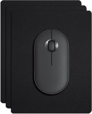 Small Mouse Pad 3 Pack Mini Mouse Pads for Wireless Mouse and Laptop Computer Portable Mousepad with Non-Slip Rubber Base & Waterproof Surface - Black -5.5 x 7 in